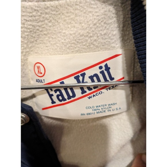 Vintage "TROUP" Satin Bomber Jacket Size Mens Large Navy USA Made - Picture 3 of 3